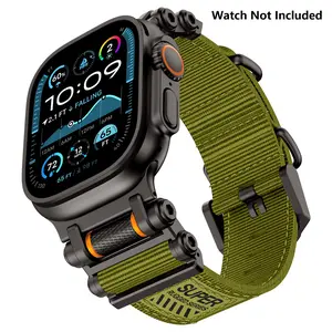 Nylon Sport Band Smart Watch Straps for Apple Watch Ultra 3/2/1 -Military-Grade Durable & Sweatproof withStainless Steel Connector- Fits Series 11-3/SE(42mm/44mm/45mm/46mm/49mm) -  (Watch Not Included)