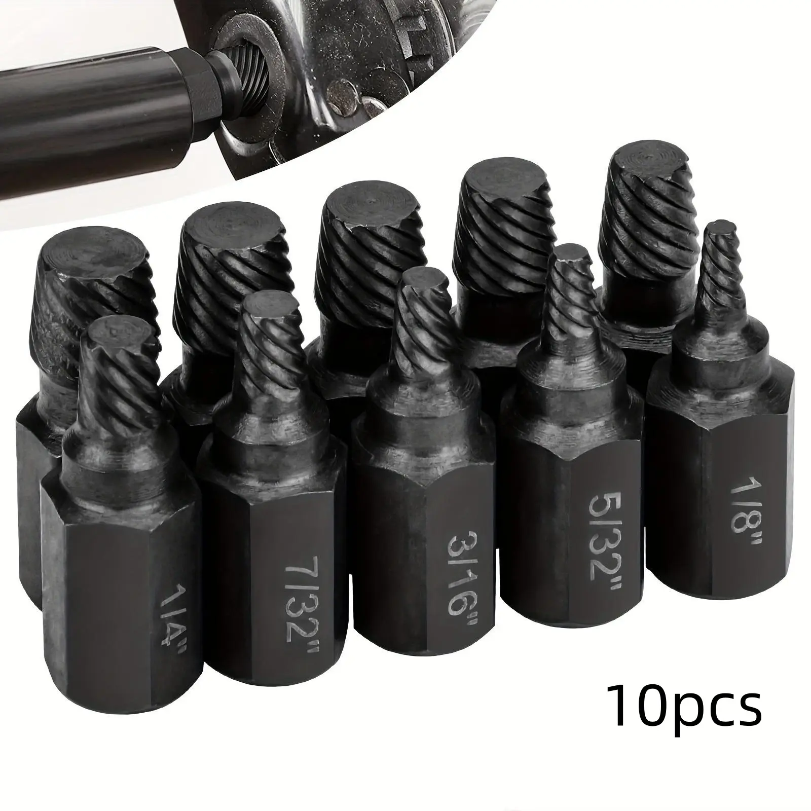 New Screw Extractor Kit, 1Set Heavy Duty Alloy Steel Damaged Screw Remover Set, Easy Removal of Broken Bolts and Hexagon Screws, Mechanical Hardware, Tool Accessories, Screw Extractor Bits