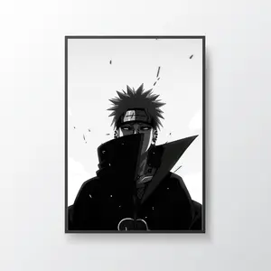 Pain Nagato Akatsuki Black White Poster, High Contrast Minimalist Aesthetic Wall Art, Edgy Anime Vibe Room Decor Essential, Otaku Self-Expression