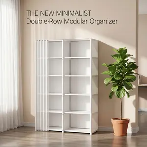 31.49 Inch Multi-Purpose Dust-Proof Storage Shelf, Easy-to-Install Garment Cabinet & Bookcase for Bedroom, Living Room, Office & Dorm storage organizer, storage shelf, cube organizer, storage unit, closet organizer