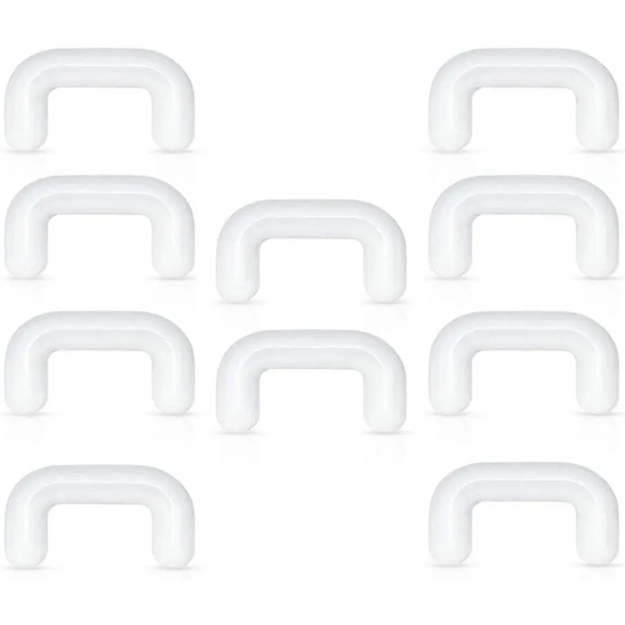 Set of 10 Clear Acrylic Septum Ring Retainers, Metal Free, Allergy Free