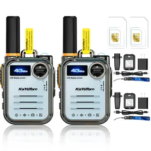 Global Walkie Talkie Rapid Radios Unlimited Range 4G PoC Nationwide Rechargeable Two Way Radios Long Rang with LED Flashlight,No Platform Fee(2Pcs with SIM)
