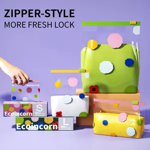 20 pieces of plastic bags, made of PE material, various specifications of fruit and snack storage containers, suitable for standing, suitable for refrigerators, cabinets, and storage rooms, transparent, durable, and multifunctional kitchen utensils