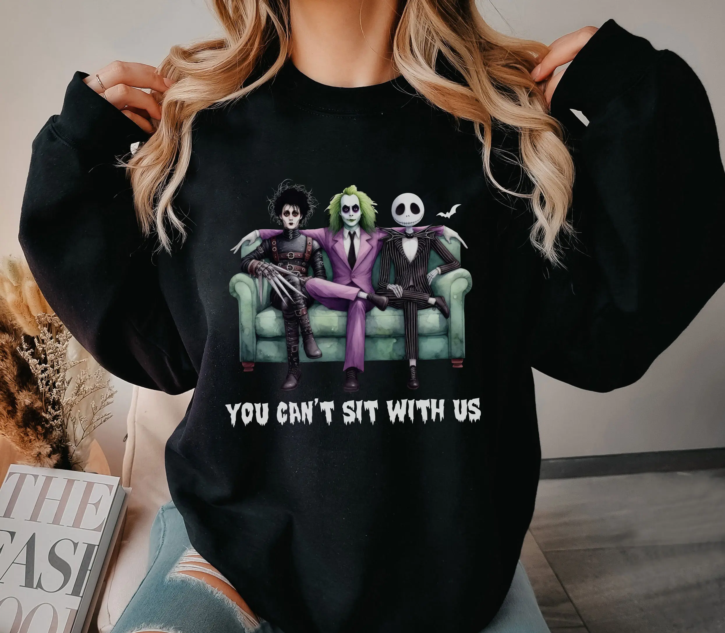 You Can't Sit With Us Halloween Tee, Retro Spooky Graphic Shirt, Funny Fall Unisex Gift , Beetlejuice shirt