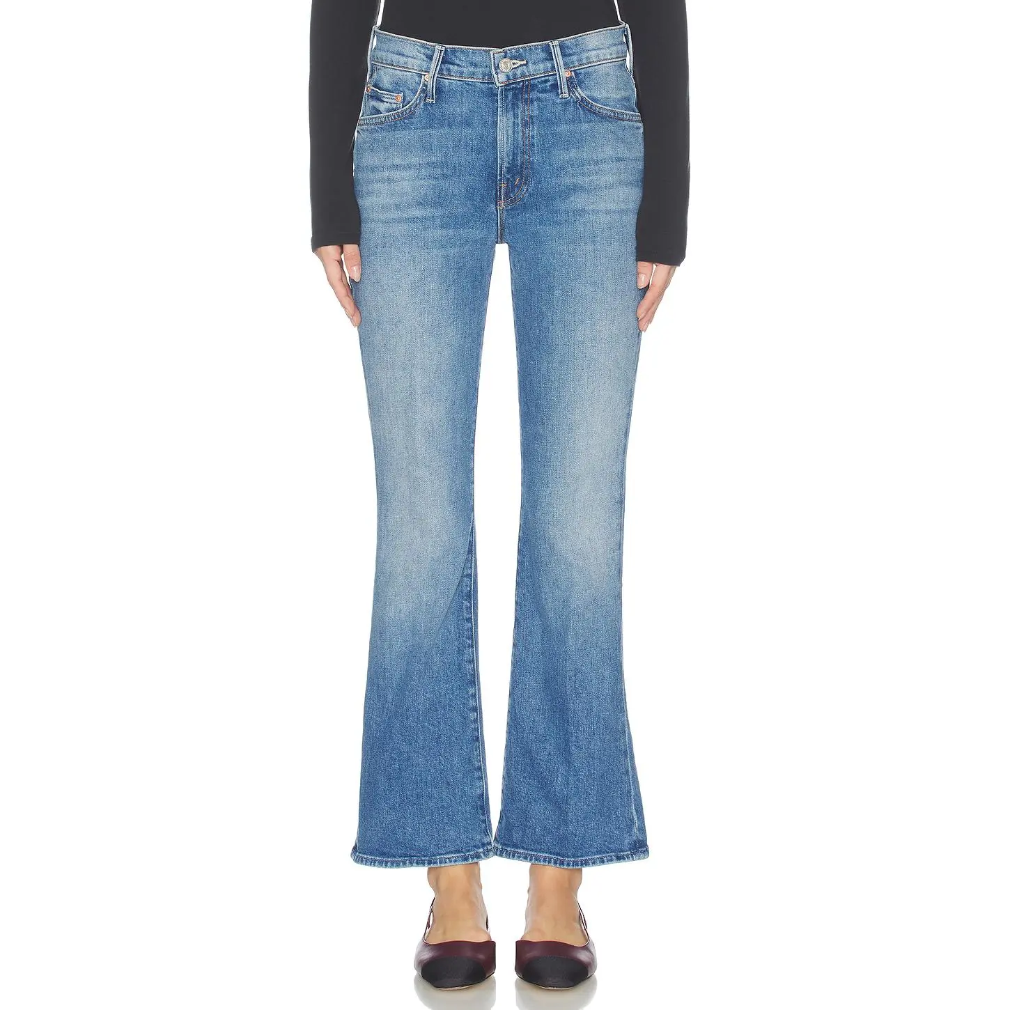 MOTHER The Outsider Flood Jeans in Heads Or Tails