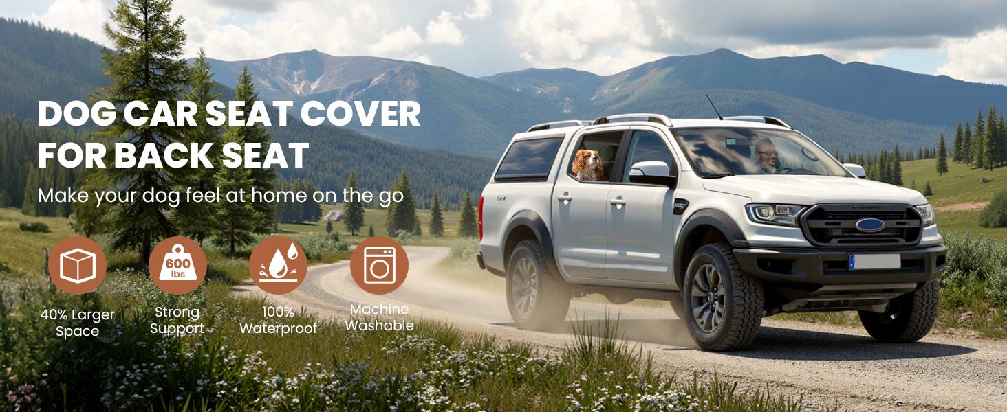 Benazcap 600D Heavy Duty Dog Car Seat Cover for Back Seat 2025 Upgraded Hard Honeycomb Bottom Back Seat Extender Holds 600lbs Waterproof Scratch Proof Nonslip Dog Hammock for SUV