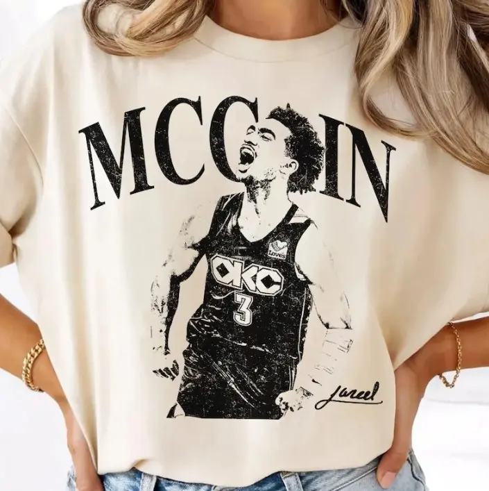 Youth and Adult Jared McCain Okc Basketball Retro Shirt