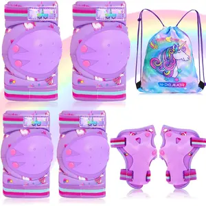Pads and Elbow Pads Set for Unicorn Skating Rollerblading Cycling - Protective Gear with Wrist Guards for Boys Girls Ages 3-6-8-12