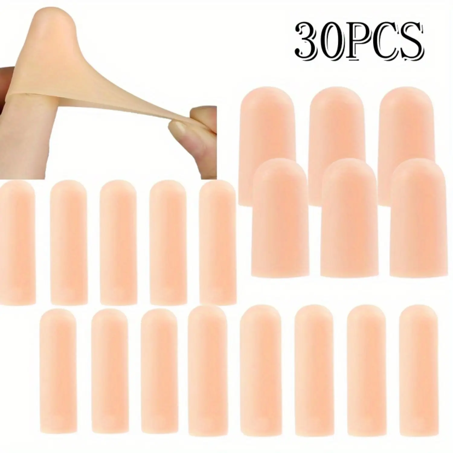 30Pcs Gel Finger Cots Thumb Protector for Finger Tips, Finger Gloves Caps Finger Protectors for Wounds Hand Eczema, Finger Arthritis, Finger Cracking (2 Sizes) - Tools & Hardware.