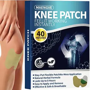 Knee Patches for Bone on Bone Extra Strength Support, Natural Joint Care Patches – Long-Lasting Comfort for Knees, Back, Neck & Shoulders, 40 Count