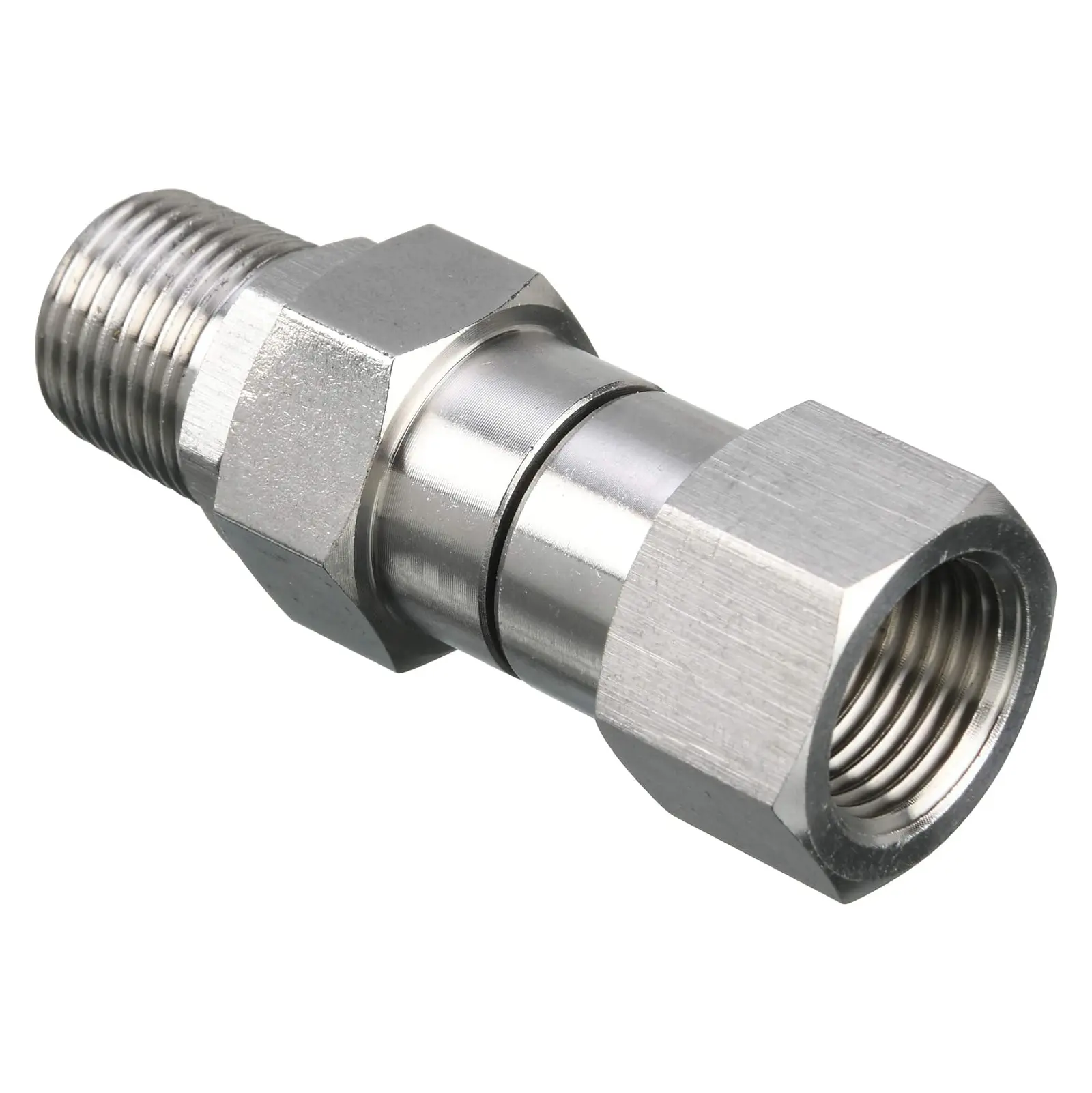 M MINGLE Pressure Washer Swivel - 3/8 Inch NPT Male Thread Fitting, Stainless Steel, 4500 PSI, 360-Degree Rotation, 120℃ (250°F) Resistant, Kink-Free Design, Hot/Cold Water Hose-to-Hose Accessory for Pressure Washing, DealsForYouDays