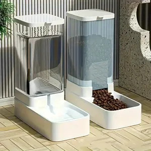 Automatic Cat and Dog Water Dispenser Set – 3.8L Gravity Pet Feeder and Waterer | Automatic Pet Feeder and Waterer for Cats and Dogs | Self-Feeding System No Battery Needed | Large Capacity Pet Feeder for Home and Travel