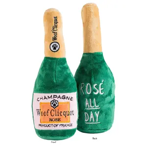 Woof Clicquot Rose' Champagne Bottle
