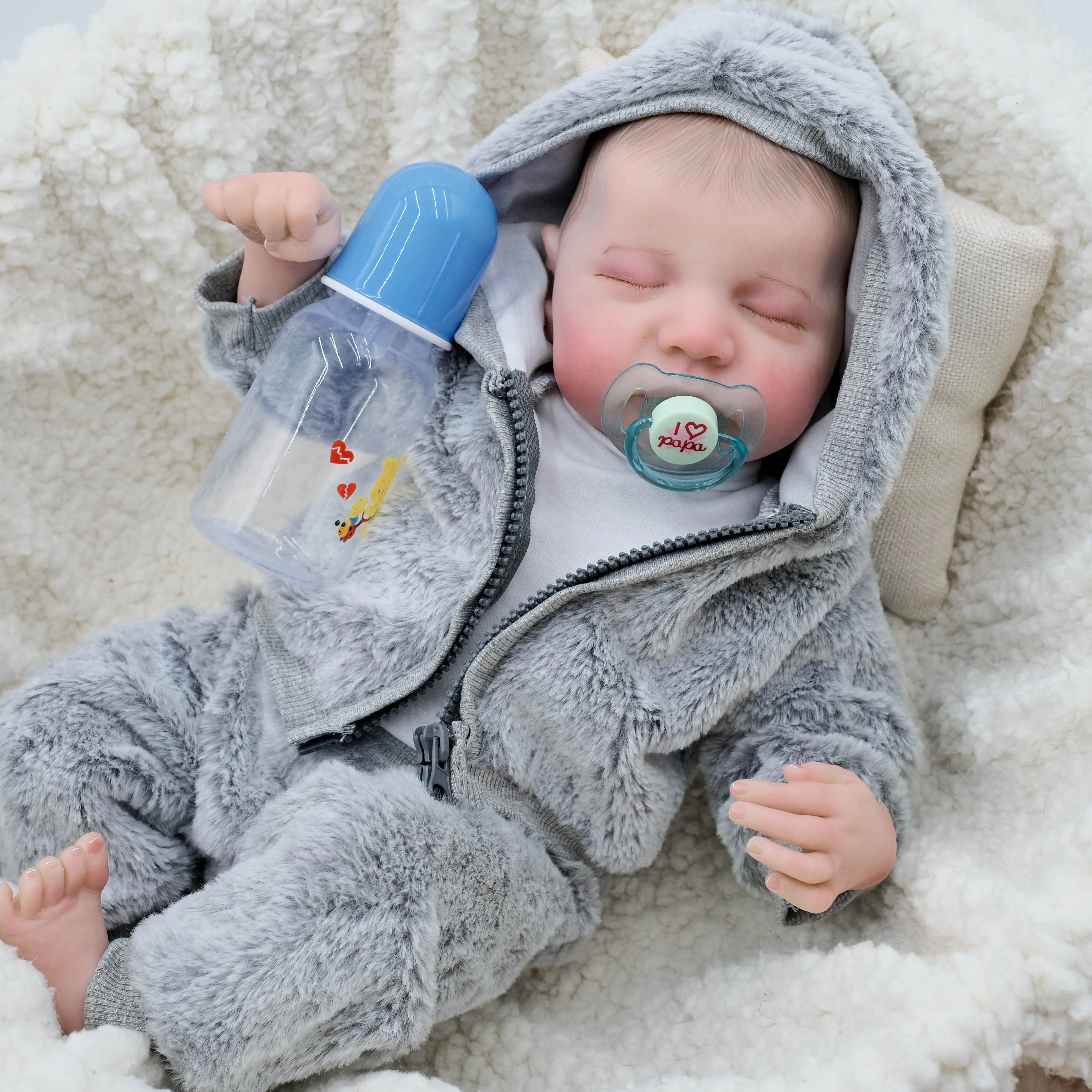 19-Inch Realistic Rebirth Reborn Doll, Cute Newborn Doll with Soft Cloth Body & Poseable Limbs, Soft Cuddly Gift for Kids 3+ (Toys & Hobbies, Dolls & Stuffed Toys)