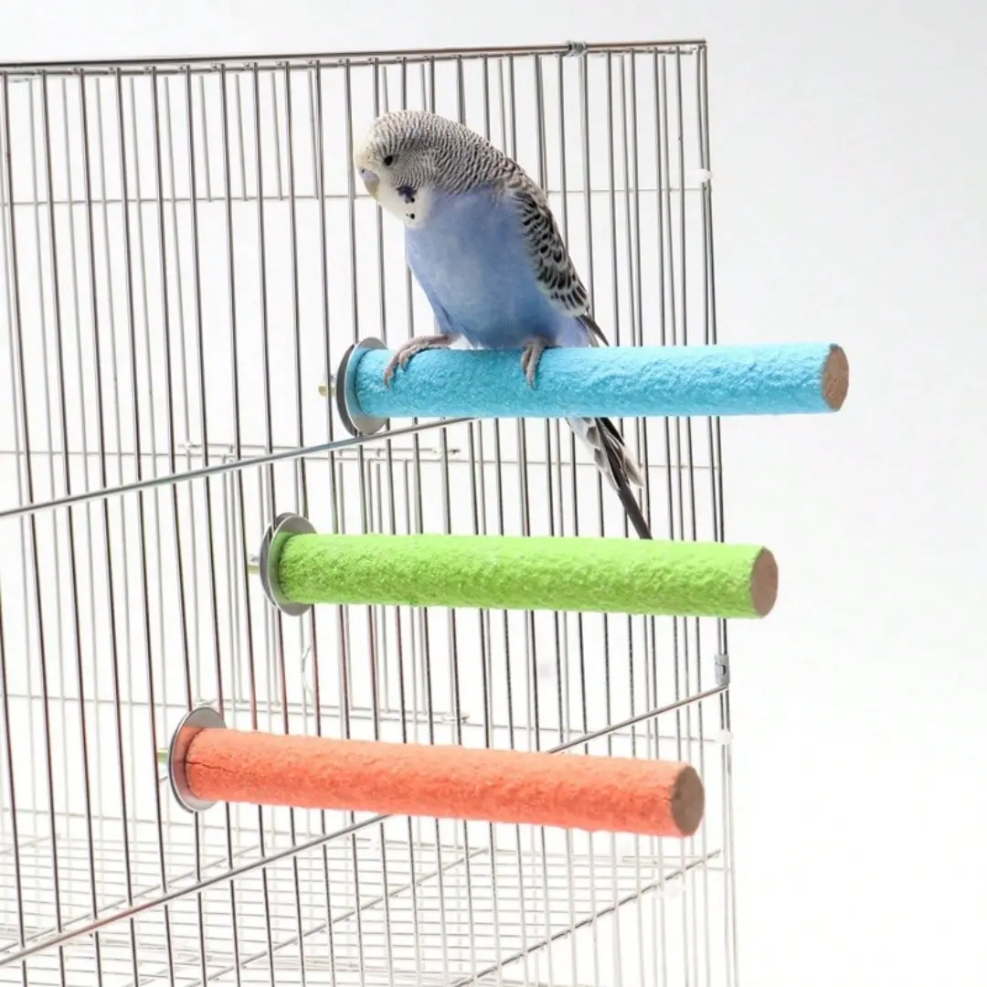 1pc Tiger Peacock Parrot Grinding Claw Chew Stick, Sanding Perch Rod Stand Holder, Bird Cage Accessories for Pet Birds