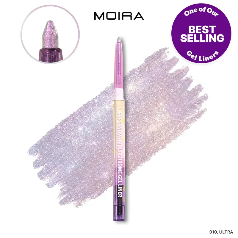 MOIRA | Supernova Multichrome Gel Eyeliner (010, Ultra) | Smooth Gel & Creamy Texture with Built-In Sharpener, Water & Smudge-Proof up to 12HR