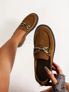 Women's Fashionable Plain Color Slip on Loafers, Lightweight Loafers, Casual Comfortable Platform Shoes for Daily Wear, Female All-match Round Toe Shoes for Daily Wear, Girl Flats