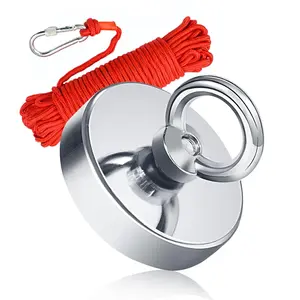 350lbs Powerful Neodymium Search Magnet with Countersunk Hole - Ultimate Recovery Tool for Metal Detecting & Salvage in Outdoor Areas