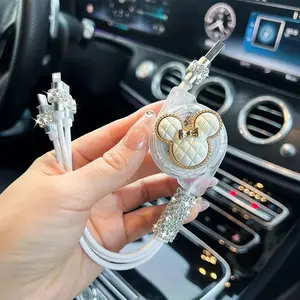 Liu Fei DigitalRetractable 3 in1Fast Charge Data Cable Car Three-in-One Fast Charge Line Type-C For iphone samsung huawei lg Charging Cablef