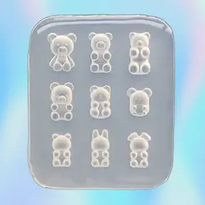 Mini Bears Nail Art Mold for Crafting Adorable Bear Shapes in Your Nail Designs