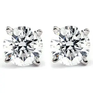 Platinum 1/2ct Diamond Studs Screw Back Lab Grown