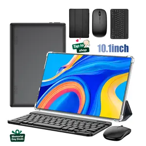 【TikTokShopMemorialday】10.1" Android 15, 64GB ROM, Tablet with Keyboard, Stylus, Mouse & Case，Dual Camera,6000mAh Battery