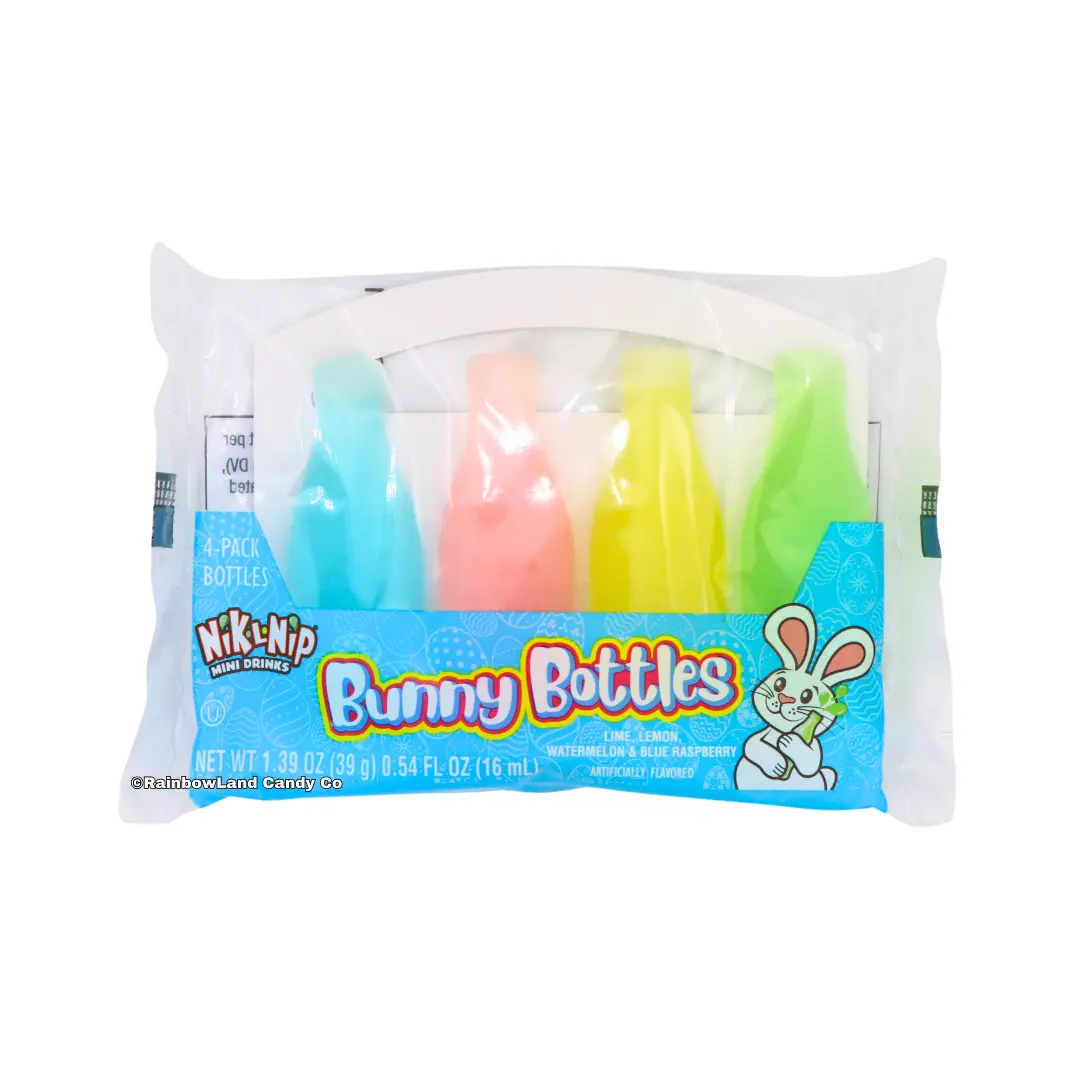 Nik-L-Nip Bunny Bottles | Easter Wax Bottle Candy | 4 Pack