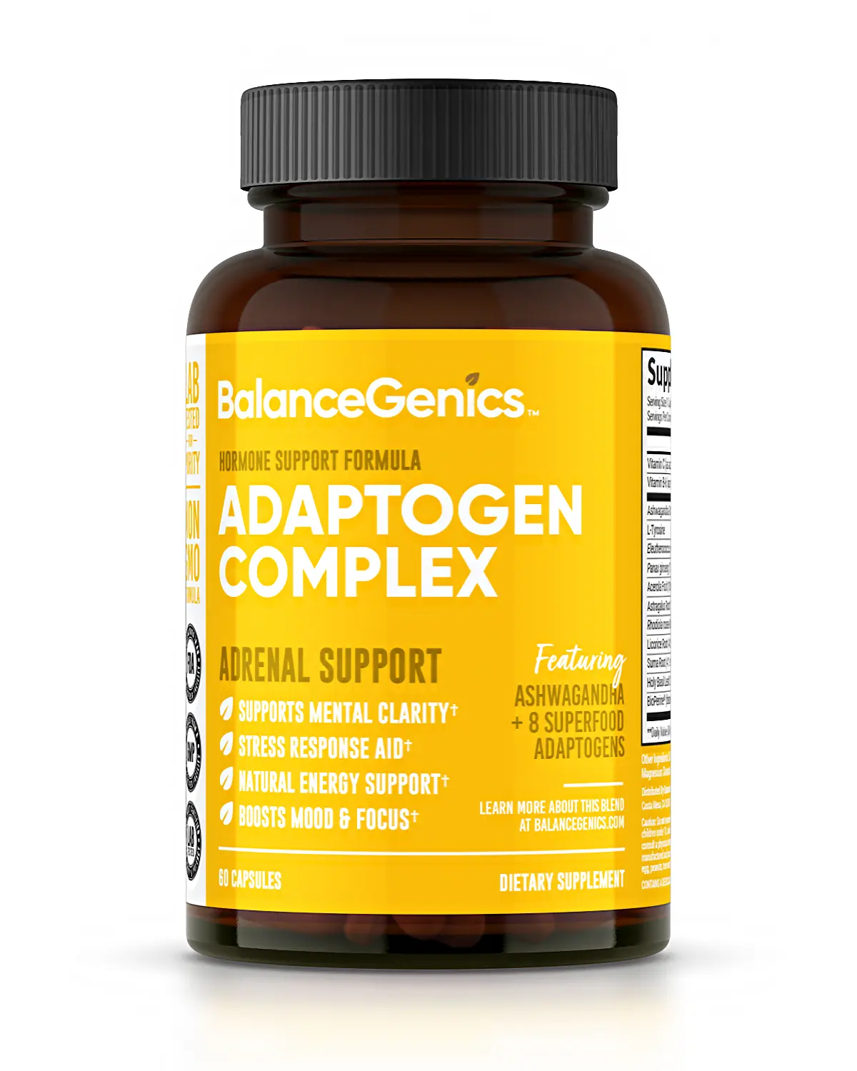 Adrenal Support  with Ashwagandha, Holy Basil, Rhodiola Rosea | Stress Relief, Reduce Fatigue | Liver, Thyroid Supplement| 60 Capsules aging supplements