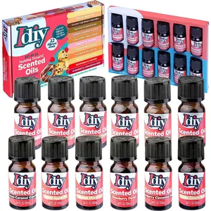 Idiy Yummy Dessert Scented Oils (12 Pack) - 10ml(.34oz) X-Large Natural Food Fragrance Bottles for Aromatherapy Diffusers, Candle Making, Gifts - Cake, Cookies Scents
