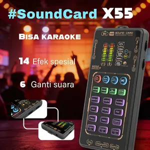 X55 Pro Small Sound Card Audio Interface | Portable Podcast & Live Streaming Equipment Bundle