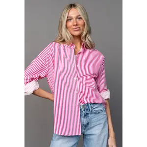 Smooth Sailing Button Up Shirt in Pink