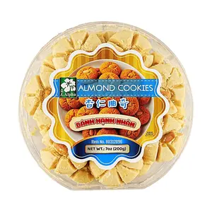 ALPHA FOOD Almond Cookies 198g - Crispy & Delicious Shortbread Biscuits for Snacks & Tea Time