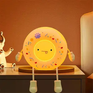 Donut Night Light, Silicone Nursery Nightlight, Cute Light Up Dimmable Squishy Donut Lamp, Rechargeable Bedside Touch Lamp for Breastfeeding, Women Bedrooms, Living Room Decor