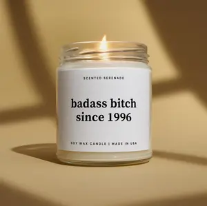 [Sale Up To 35%] Badass Bitch Since 1996 Funny 30th Birthday Candle, Best Friend Birthday Gift for Her, Natural Soy Wax Home Fragrance, Milestone Birthday Celebration Candle