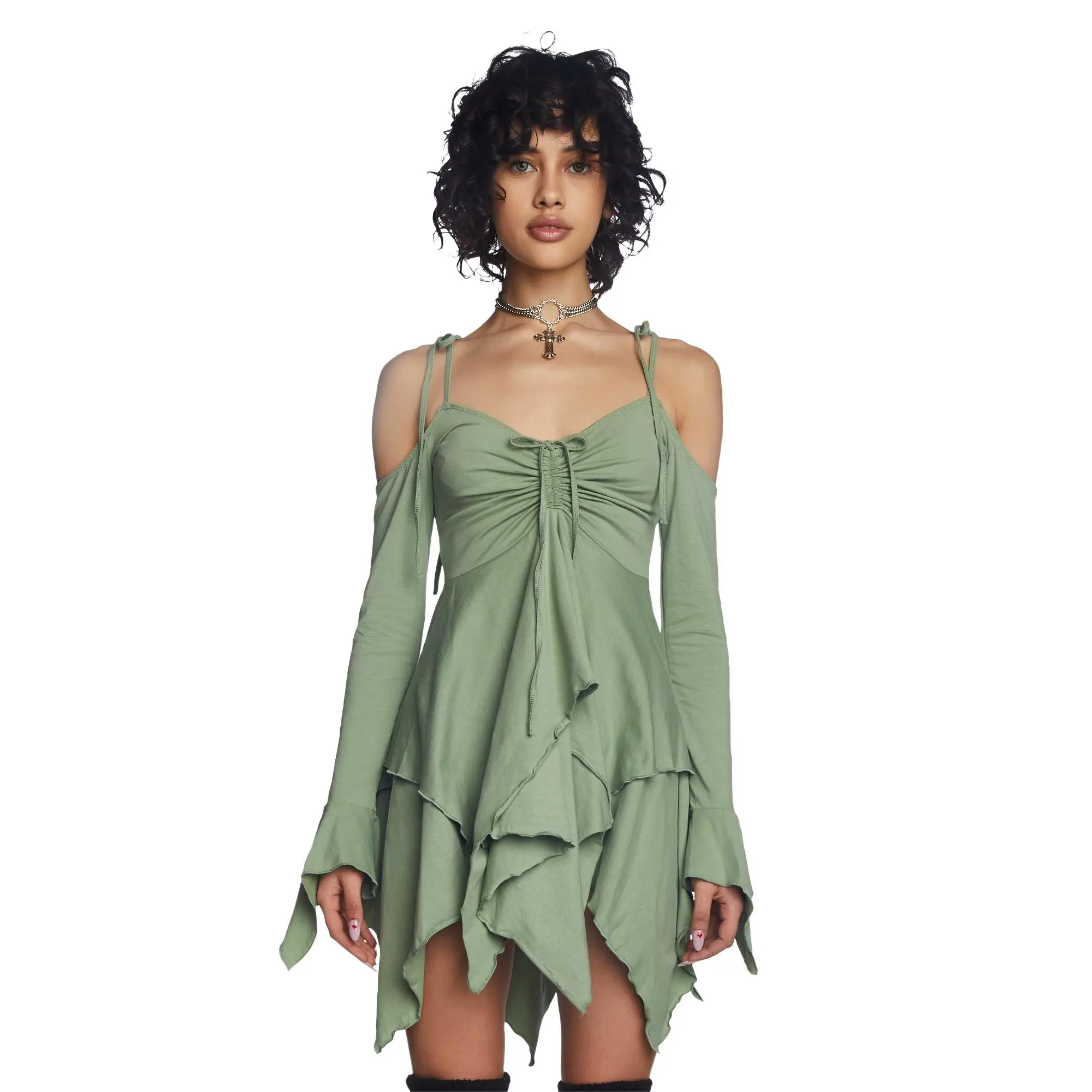 F is For Fairies Handkerchief Dress - Sage F is For Fairies Handkerchief Dress - Sage