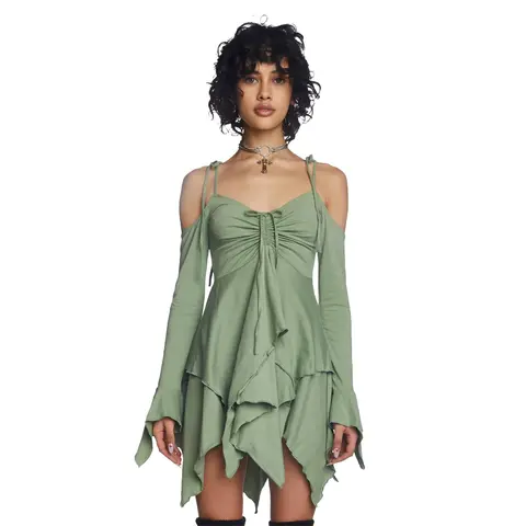 F is For Fairies Handkerchief Dress - Sage