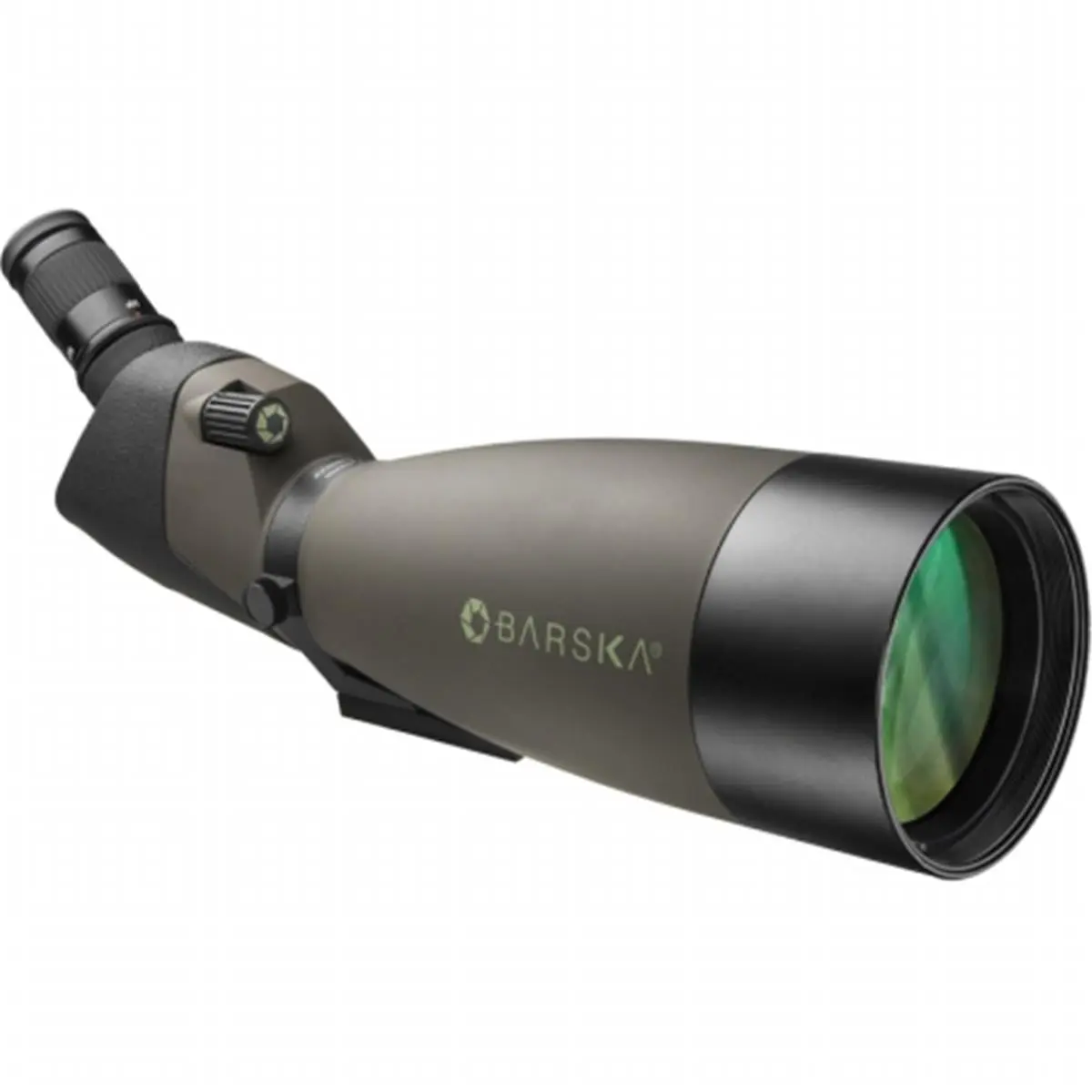 BARSKA Angled Spotting Scope 25-75x100mm, Fogproof, Multi-Coated Green Lens for Outdoor Adventurers, Includes Tripod, Hard & Soft Cases, Bird Watching, Blackhawk, Compact, 25-75X Zoom, Angled Scope