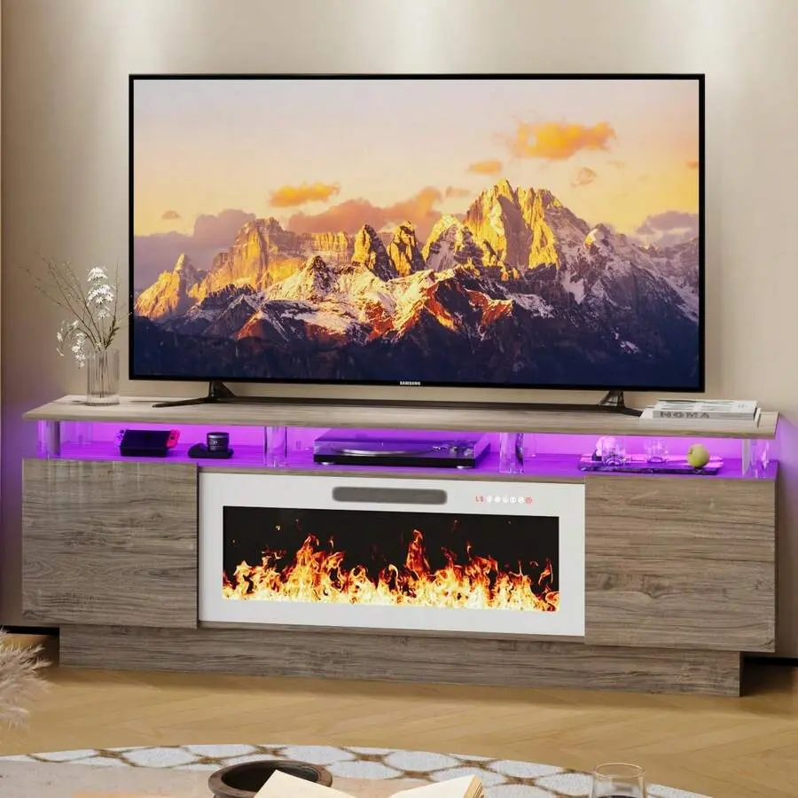 Acrylic Column Posts Gray With White Fireplace