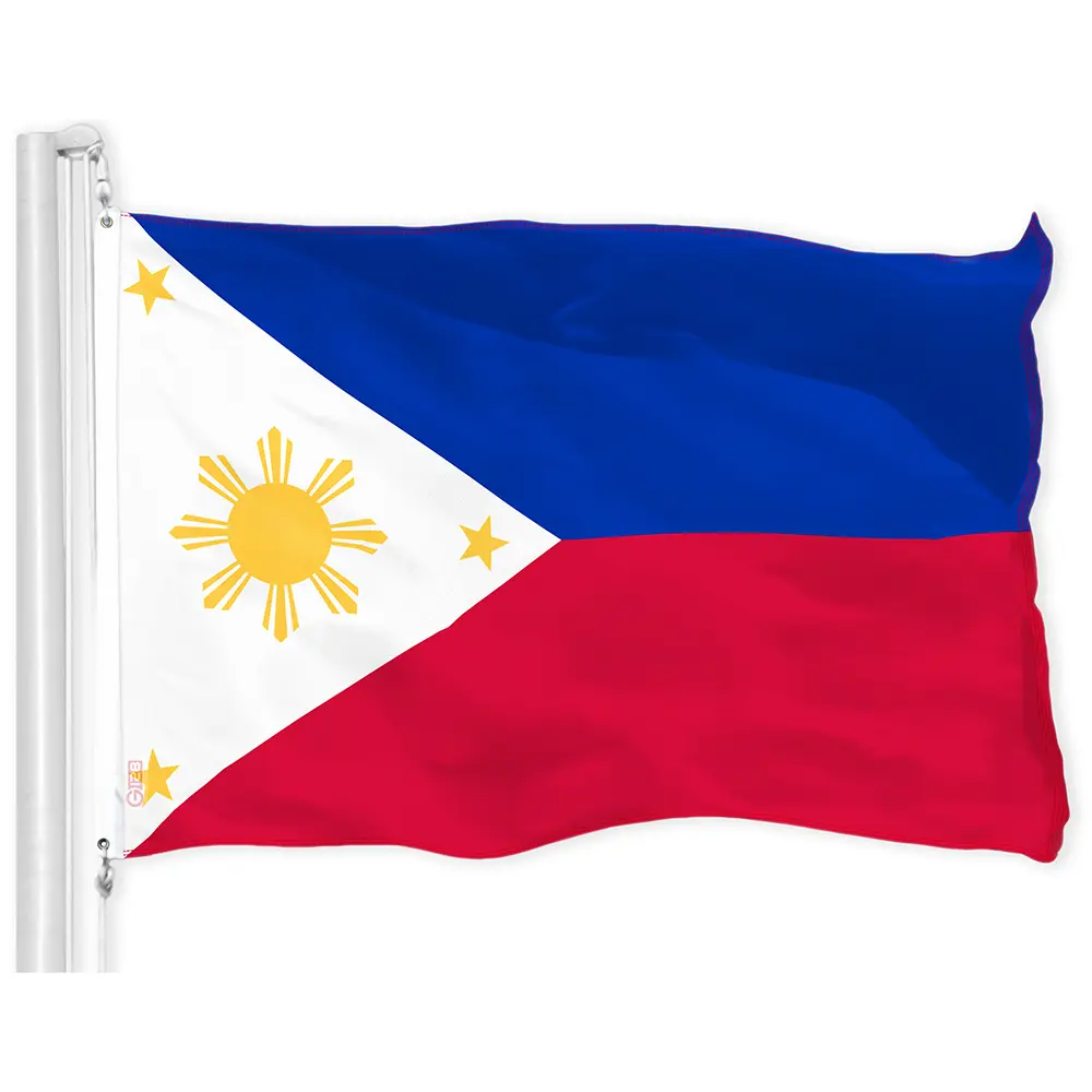 Philippines (Philippine) Flag | 3x5 feet | Printed 150D, Indoor/Outdoor, Vibrant Colors, Brass Grommets, Quality Polyester, Much Thicker More Durable Than 100D and 75D Polyester