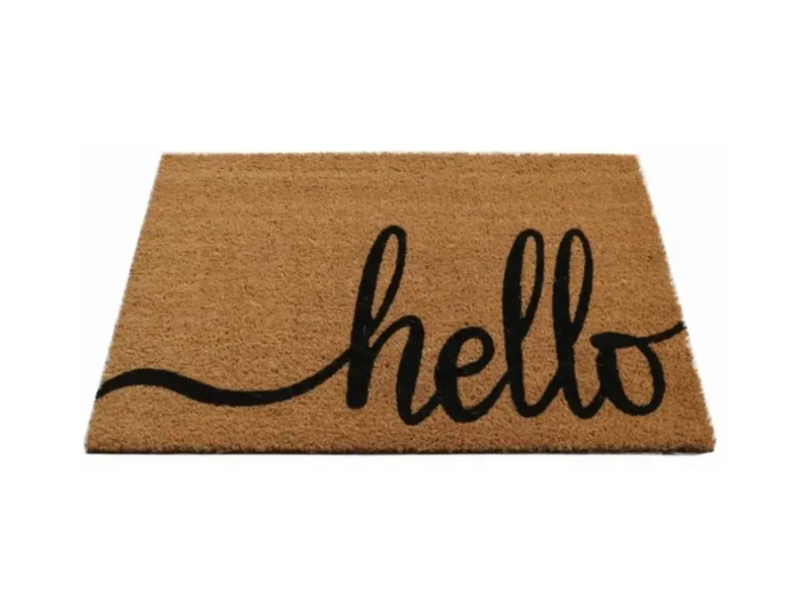 18"x30" Durable Coir Hello Doormat Natural Fiber Rug for Front Door Porch or Patio Eco-Friendly Versatile Use