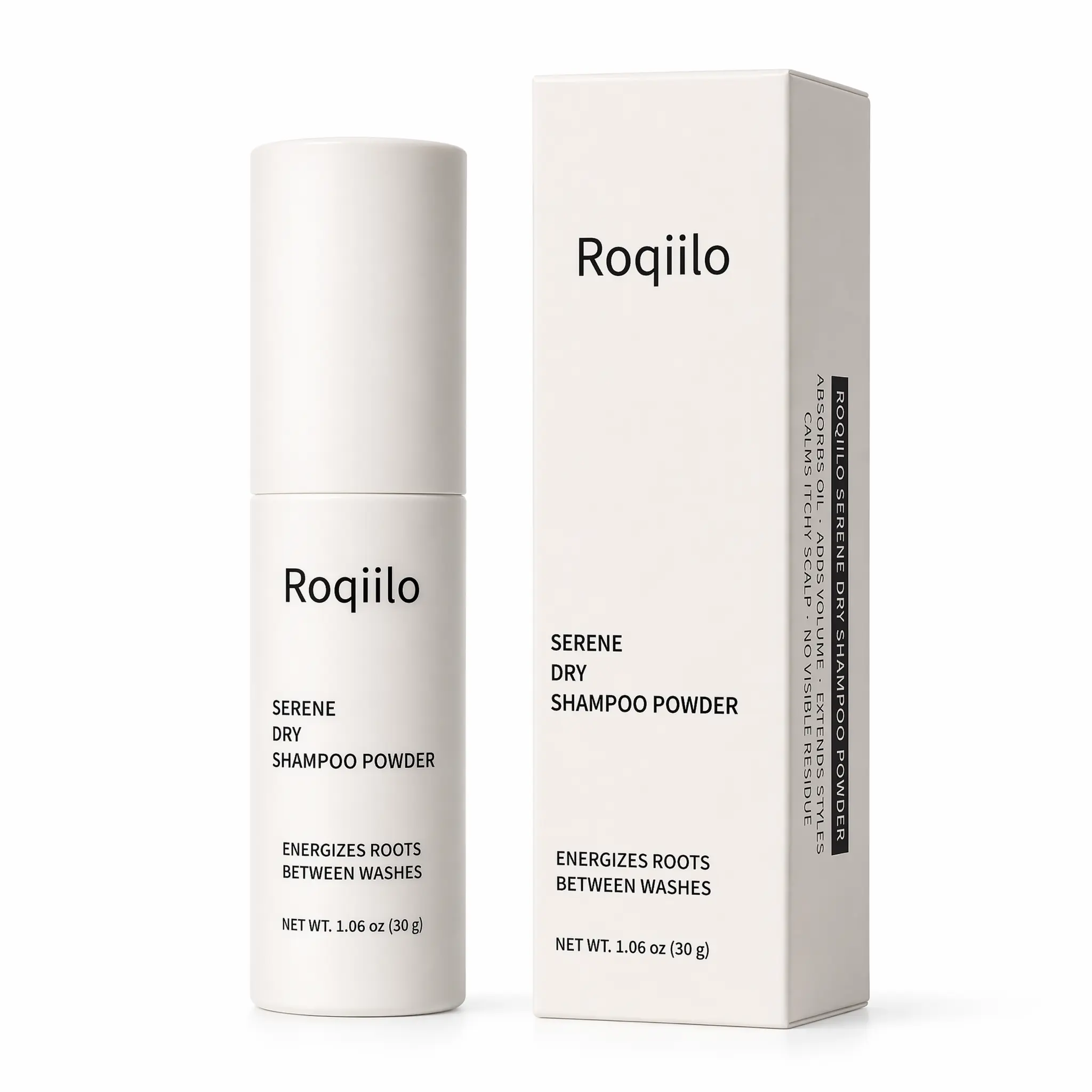 Roqiilo SERENE Talc-Free Dry Shampoo Powder - Haircare, No Rinse, Oil-Absorbing, Volumizing, Root-Lifting, Calming Scalp Soothing, Gentle for All Scalp Types, 30g