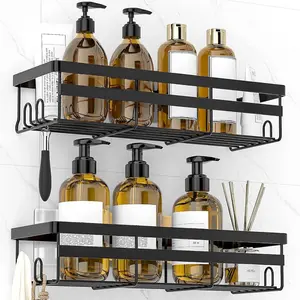Shower Caddies 2 Pack-Adhesive Hanging Shower Shelf-Bathroom Organizers and Storage, No Drilling Stainless Shower Shelves for Home Decor, Bathroom Accessories