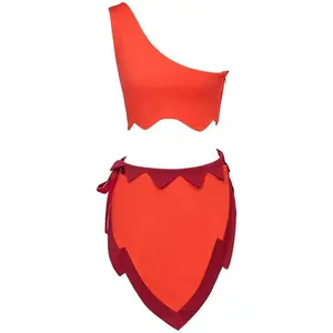 Women’s Crysta Cosplay Costume Crop Top and Skirt Set Halloween Outfit
