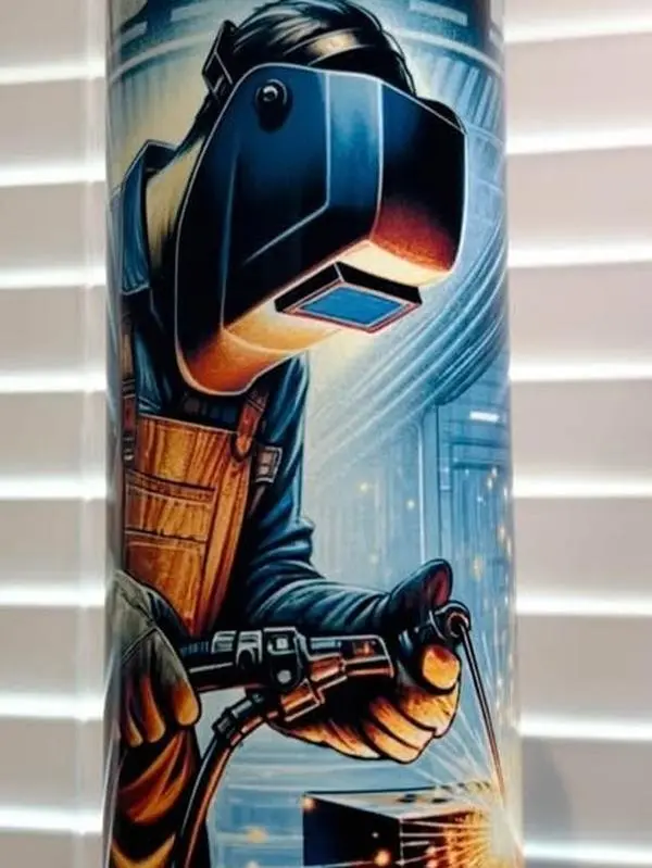 Welder Themed 20oz Skinny Tumbler - Stylish Drinkware for Home or Office Use - Bottle
