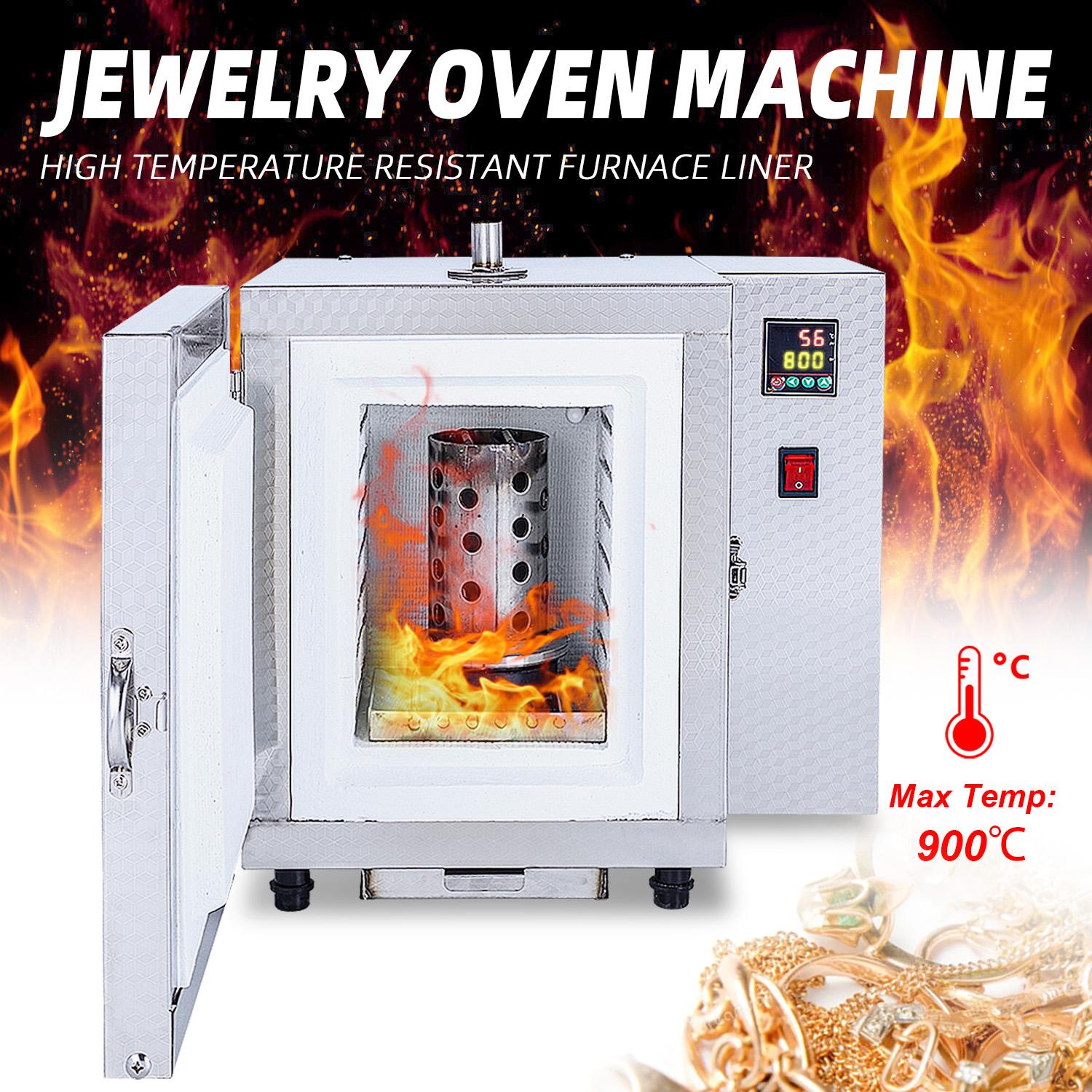 110V 1500W Jewelry Kiln Furnace With Digital Display- 800℃ Programmable Segmented Temperature Control Muffle Oven for Metal Casting, Enameling & Jewelry Making