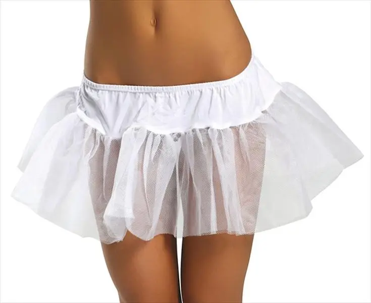 212 MAIN Women's Trimless Minimalist Basic Plain Polyester Fabric Petticoat Bottoms, 1 Size, White, Women's Costumes & Accessories, Clothes