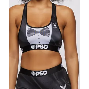 PSD Womens Playboy - Bunny Racerback Sports Bra - Comfortable, Breathable, Ultra-light Fabric