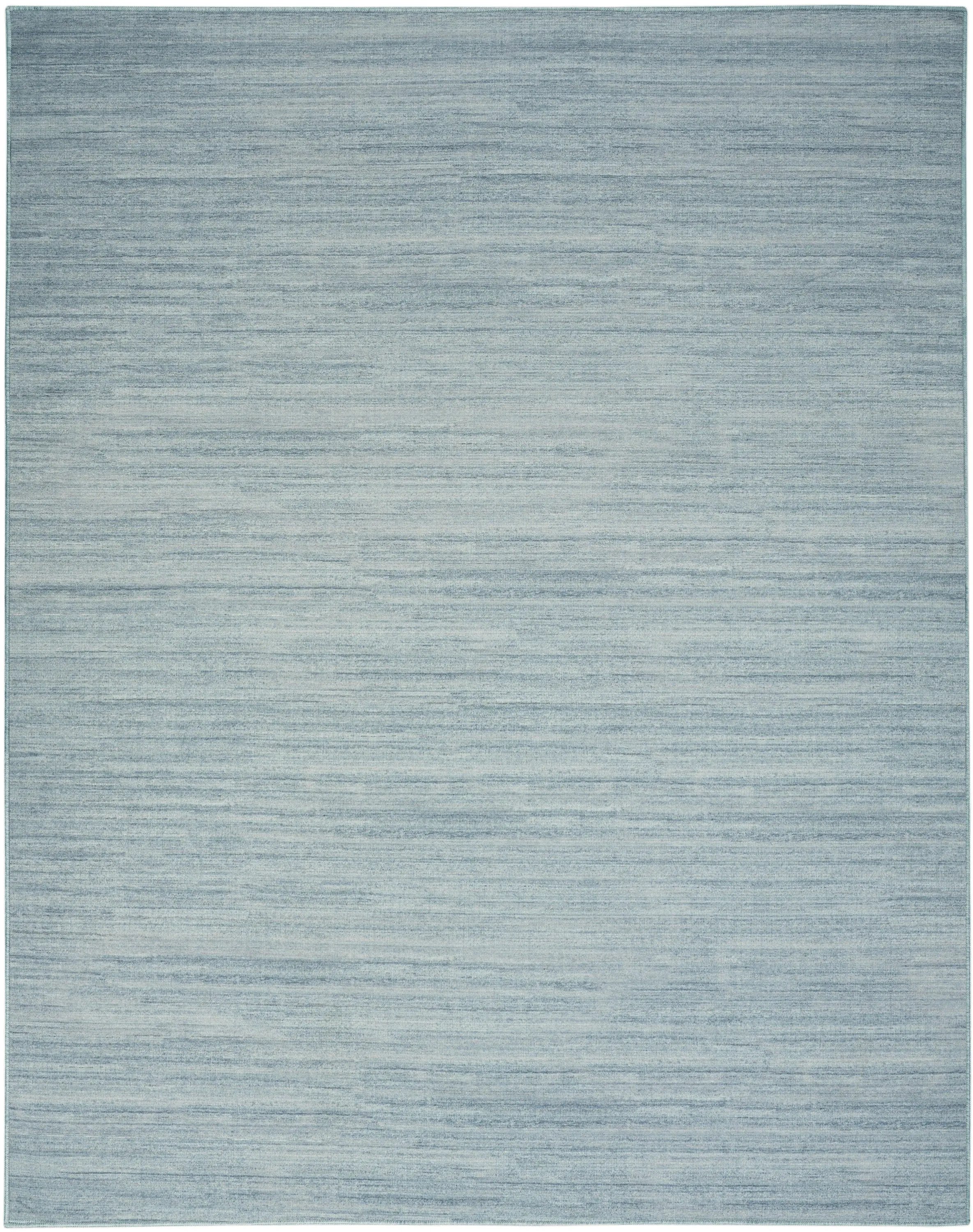Nourison Home Washable Essentials WAE01 Aqua Contemporary Loom-woven Rug
