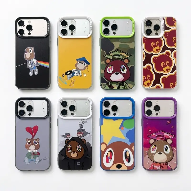 Personalized Themed Y2K Camo Animal Colorful Soft TPU Cellphone Protector Case - Waterproof Back, Shockproof Drop Protection for iPhone 17/16/15/14/13/12/11 Pro Max Plus, Shiny iOS Mobile Accessory