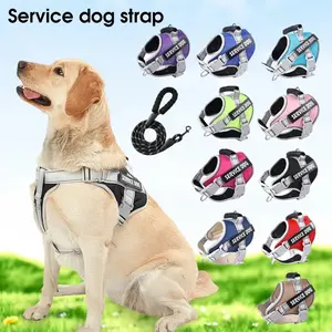 Dog Harness Leash Set Without Pull Dog Hook Suitable for Large Dogs, Walking Rope Control Dog Lead Accessories Prevent Loss, Reflective Harness